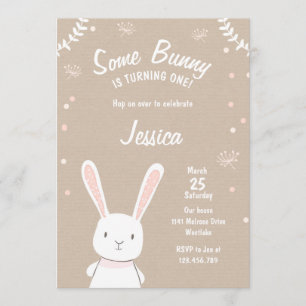 Some Bunny Easter Spring Birthday Invitation