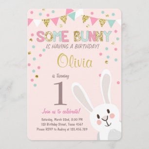 Some Bunny Easter Spring Birthday Invitation