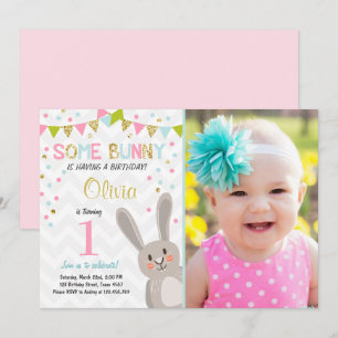 Some Bunny Easter Spring Birthday Invitation