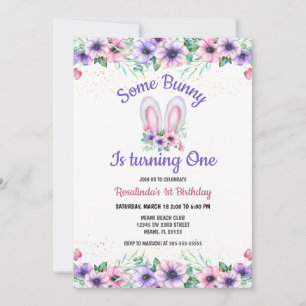 Some Bunny Editable Birthday Invitation