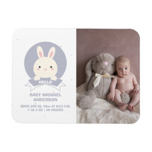 Some Bunny Elegant Baby Photo Birth Announcement Magnet