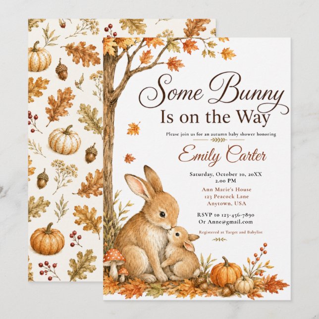 Some Bunny Fall Baby Shower Invitation (Front/Back)
