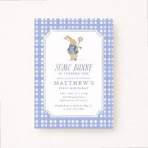 Some Bunny First Birthday Boy Invitation