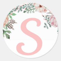Some Bunny Floral Initial Sticker