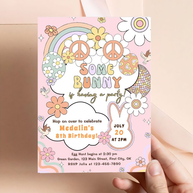 Some Bunny Have a Party Easter Birthday Party Invitation (Creator Uploaded)