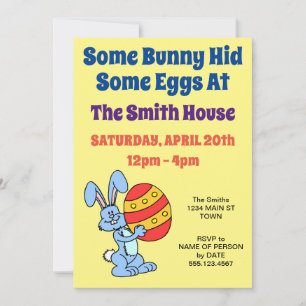 Some Bunny Hid Eggs Easter Egg Hunt Invitation