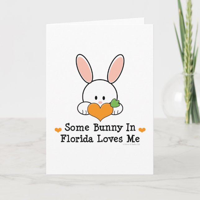 Some Bunny In Florida Loves Me Greeting Card (Front)