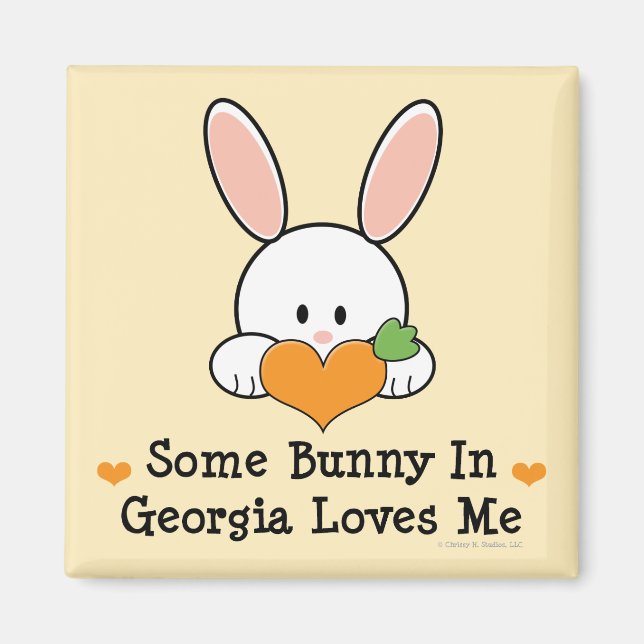 Some Bunny In Georgia Loves Me Magnet (Front)