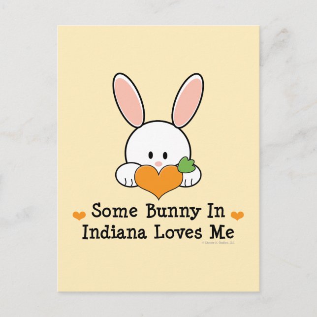 Some Bunny In Indiana Loves Me Postcard (Front)