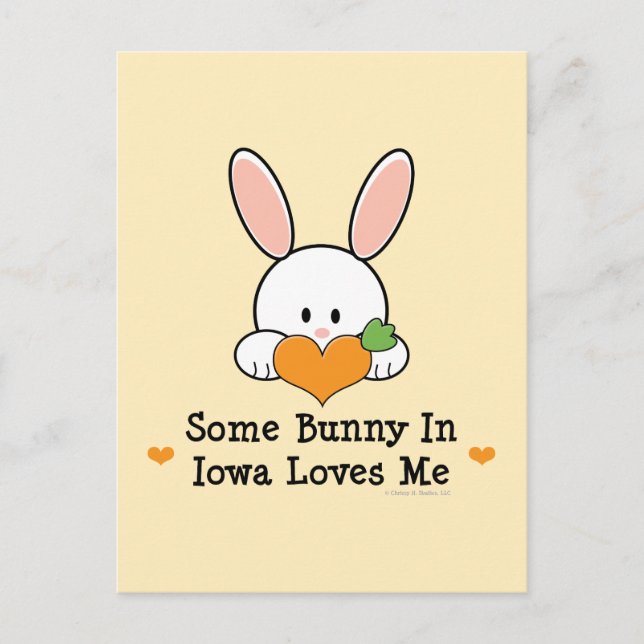 Some Bunny In Iowa Loves Me Postcard (Front)