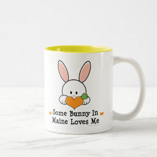 Some Bunny In Maine Loves Me Two-Tone Coffee Mug