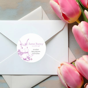 Some Bunny is coming Baby Shower  Classic Round Sticker