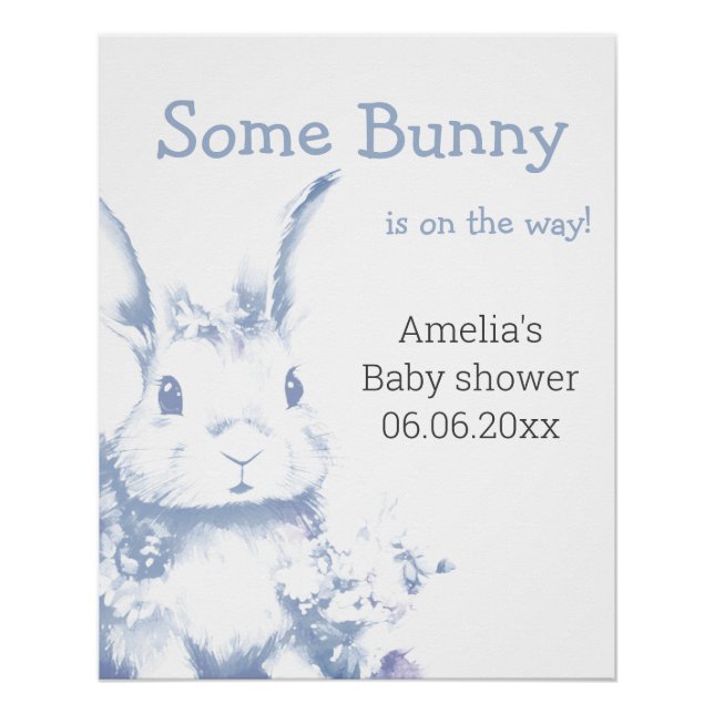 Some Bunny is coming Baby Shower  Poster (Front)
