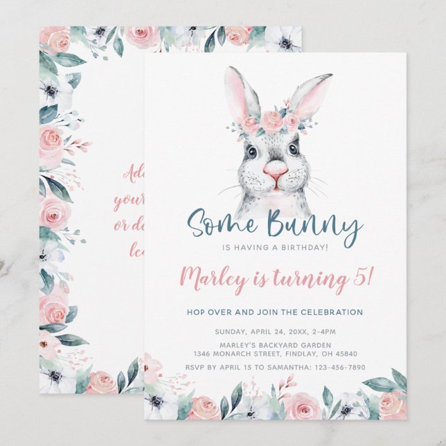 Some Bunny is Having a Birthday, Any Age Party Invitation (Front/Back)
