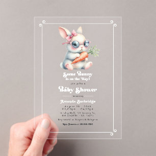 "Some Bunny Is On the Way" Baby Shower Acrylic Invitations