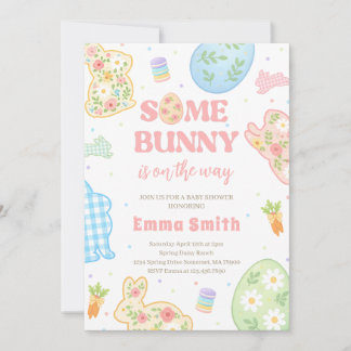 Some Bunny Is On The Way Baby Shower Invitation