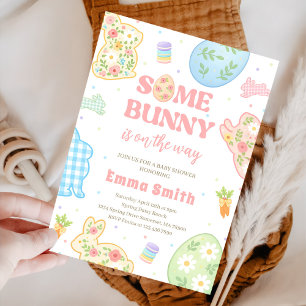 Some Bunny Is On The Way Baby Shower Invitation