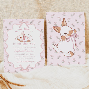 Some Bunny is on the Way Baby Shower Invite. Easte Invitation