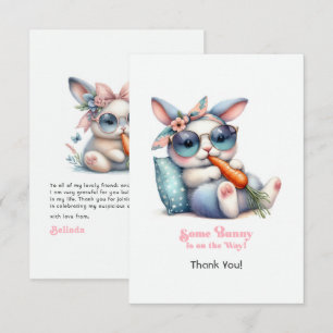 Some Bunny Is On the Way Baby Shower Thank You Card
