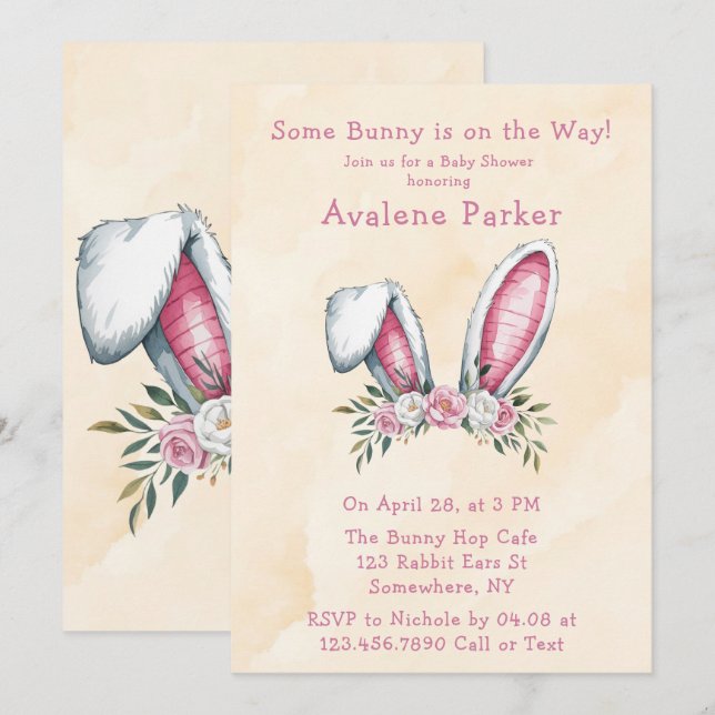 Some Bunny Is on the Way! Baby Shower Welcome Sign Invitation (Front/Back)