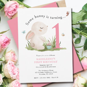 Some Bunny is One 1st Birthday Invitation