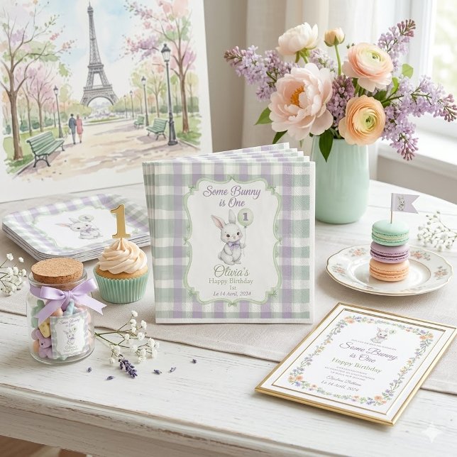 Some Bunny is One 1st Birthday Napkins (Creator Uploaded)