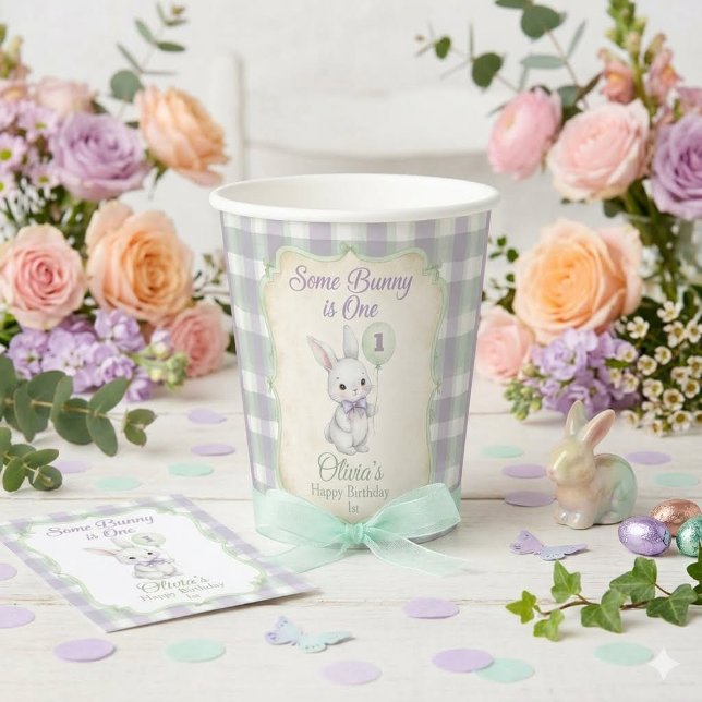 Some Bunny is One 1st Birthday  Paper Cups (Creator Uploaded)