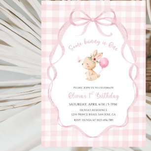 Some Bunny Is One 1st Birthday Party Invitation