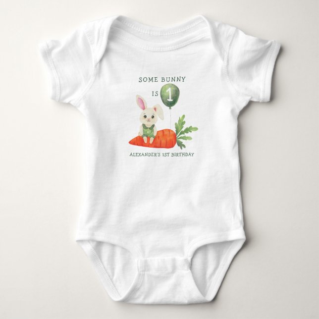 Some Bunny is One Birthday Baby Bodysuit (Front)