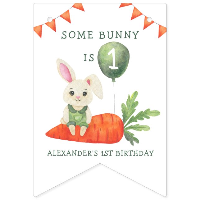 Some Bunny is One Birthday Bunting (First Flag)