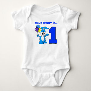 Some Bunny Is One (Blue) Baby Bodysuit