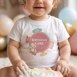 Some Bunny is One Bunny Birthday Girl Baby T-Shirt
