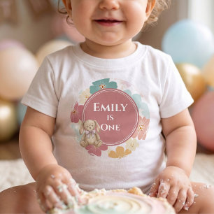 Some Bunny is One Bunny Birthday Girl Baby T-Shirt