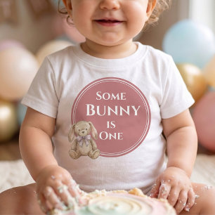 Some Bunny is One Bunny Birthday Girl Baby T-Shirt