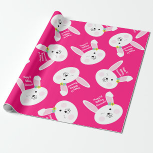 Some Bunny is One Cute Rabbit 1st Birthday Party Wrapping Paper
