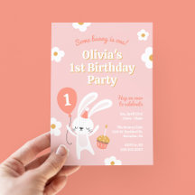 Some Bunny is One Cute Retro 1st Birthday Party