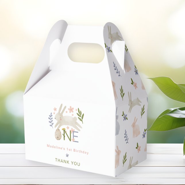 Some Bunny Is One Girl 1st Birthday Thank You Favour Box (Creator Uploaded)