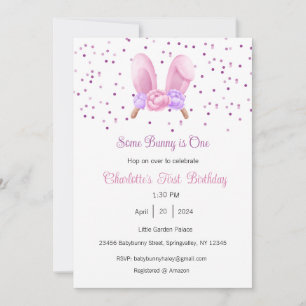 Some Bunny is One Invitation, Bunny One Party, 1st Invitation
