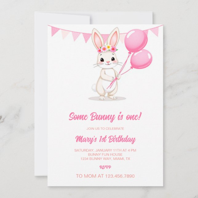 Some Bunny is One Invitation, Some Bunny is Turnin Holiday Card (Front)