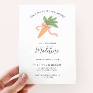 Some bunny is one modern simple 1st birthday invitation