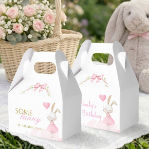 Some Bunny is One Pink Bow Coquette Thank You Favour Box