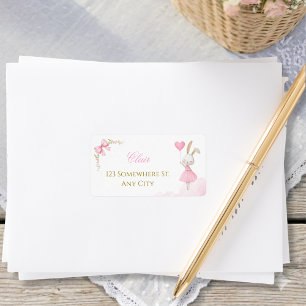 Some Bunny is One Pink Coquette Ballerina Address Label