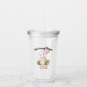 Some Bunny Is One Simple Cute Girls 1st Birthday Acrylic Tumbler