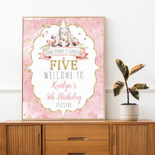Some Bunny is Turning Five 5th Birthday Welcome Poster