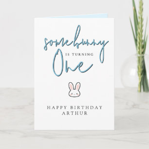 Some Bunny is turning One 1st Birthday Celebration Card