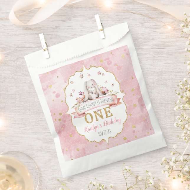 Some Bunny is Turning One 1st Birthday Favour Bags (Clipped)