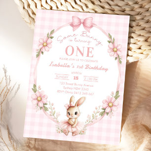 Some Bunny is Turning One 1st Birthday  Invitation