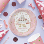 Some Bunny is Turning One 1st Birthday Paper Plate<br><div class="desc">Celebrate in style with these trendy 1st birthday paper plates. The design is easy to personalise with your own wording and your family and friends will be thrilled when they see these fabulous party plates.</div>