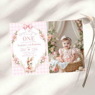 Some Bunny is Turning One 1st Birthday Photo Invitation