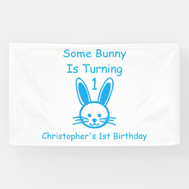 Some Bunny Is Turning One Birthday Banner (Horizontal)